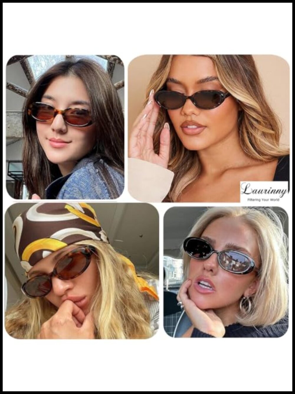 Retro Oval Small Sunglasses for Women Men UV400 Protection - Picture 2 of 6